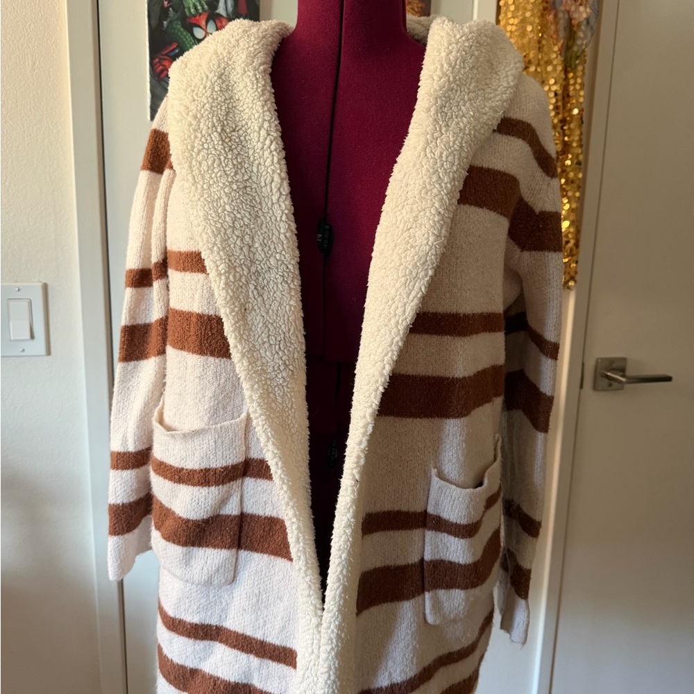 Sweet Rain Cream Striped Cardigan